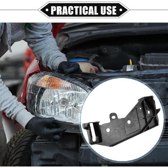 Headlight Bracket Compatible for Infiniti G37 2009-2013, Durable Plastic Black Right Headlamp Bracket