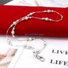 HX6F Lightweight White Pearls Bead Chain Lanyard Necklace Badge Holder Hollow Beads Necklace Fashion Jewelry Decor