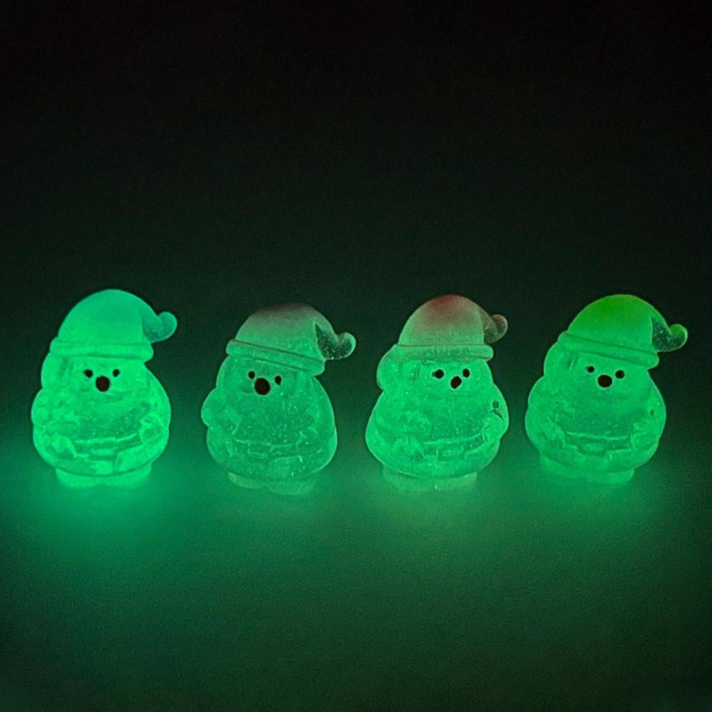 MIni Santa Claus Home Christmas Decoration Resin Craft luminous Miniature Figure Tiny Bonsai Microlandscape Fairy Garden Decor
