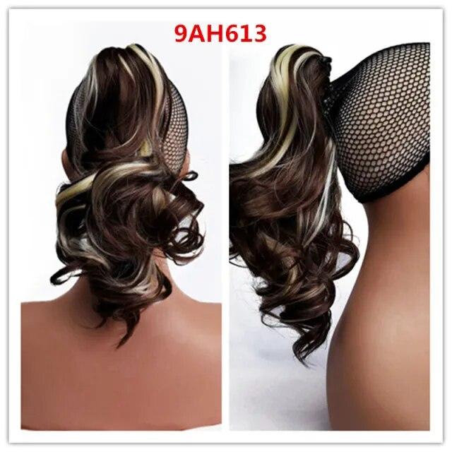 Synthetic Wavy Claw Clip In Hair Extension Pony Tail Heat Resistant Natural Wave False Hairpiece