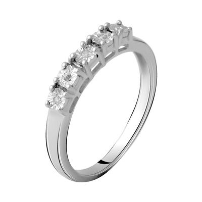 Silver Ring with Natural Diamonds 0.05ct (2064220) 2.26 Gr. 925 Samples