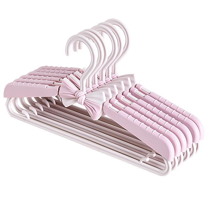 Baby retractable non-marking hanger plastic small baby non-slip pants rack drying rack butterfly children's clothes hanger wholesale blue 5PCS