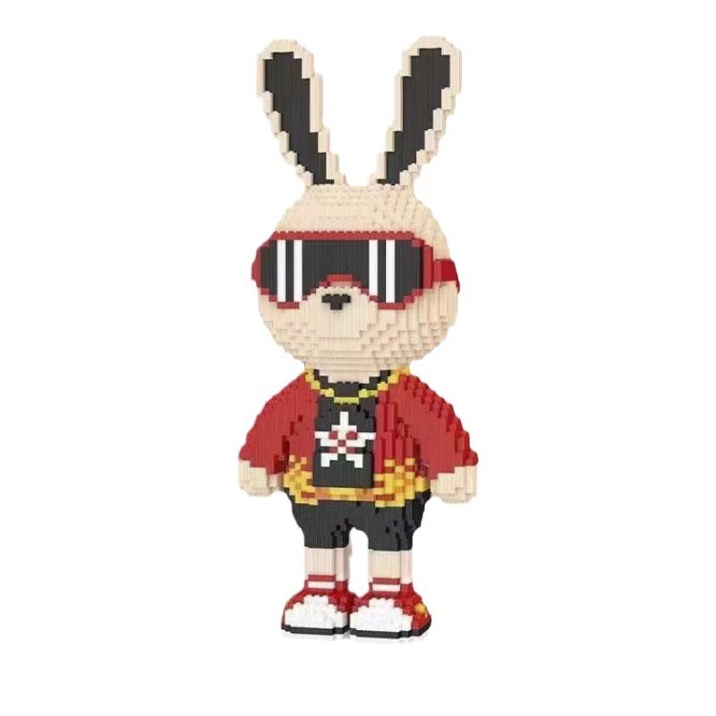 DIY Kids Toy Candy Rabbit Colorful and Cute Mini 3D Model Desktop Decoration Building Block Micro Bricks Christmas Birthday Gift