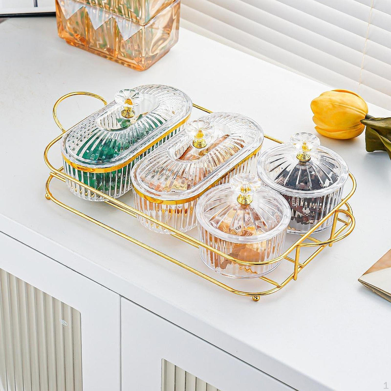 

Тарелка с сухофруктами, закуска с крышкой, разделенная на несколько частей, многоцелевая для дома и отпуска Transparent