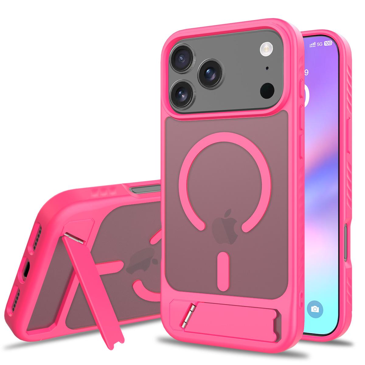 

iPhone 17 Pro Max Magnetic Frosted Transparent Stand Case iPhone 15 Plus/14 Plus Regular Magnetic