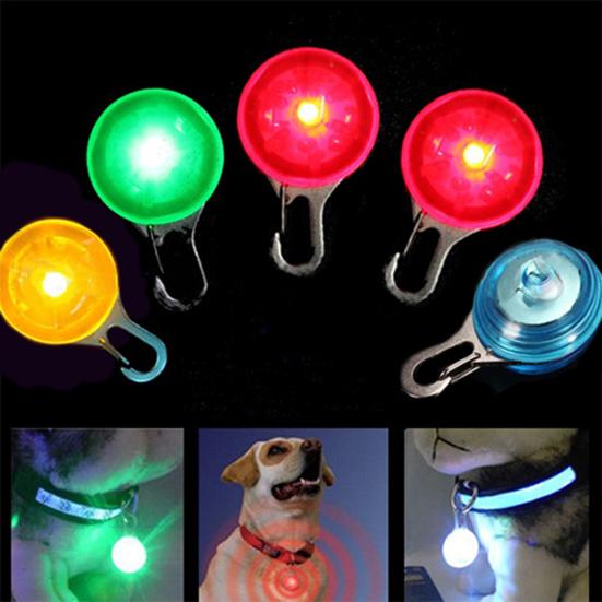 Dog Pendant Round Portable LED Pet Flashing Blinking Pendant for Night
