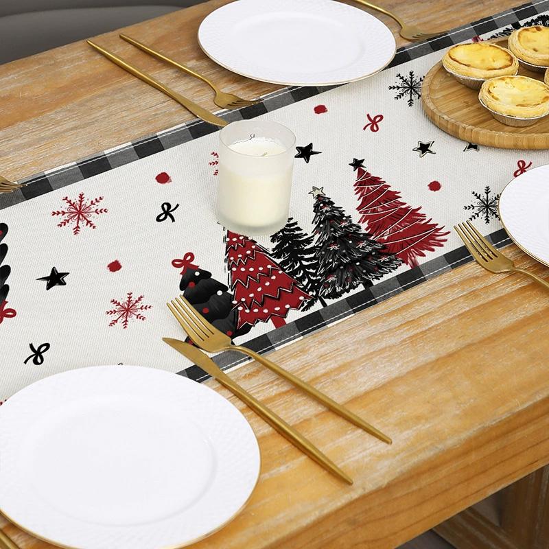 1PC Table Cover New Year 2026 Snowman 33*183cm Table Decor Merry Christmas Decoration Christmas Xmas Tree Table Runner