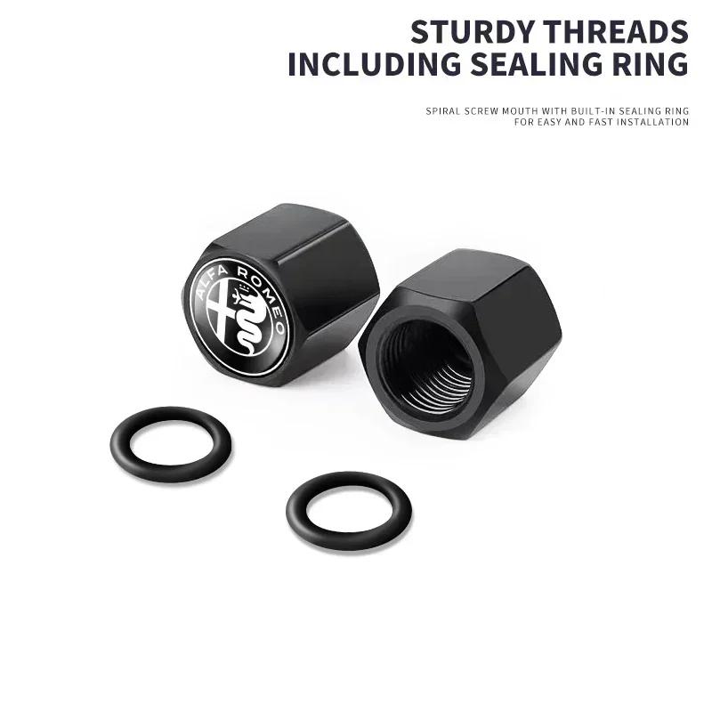 Car Wheel Tire Valve Stems Cap With Keychain Keyring Badge For Alfa Romeo Sportiva Giulia Giulietta 159 156 Stelvio Accessory Ze1