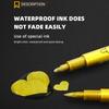 2pcs Golden and Silvery Permanent Golden Marker Pens - Waterproof, Suitable for DIY Crafts, Resin Art, and Office Supplies