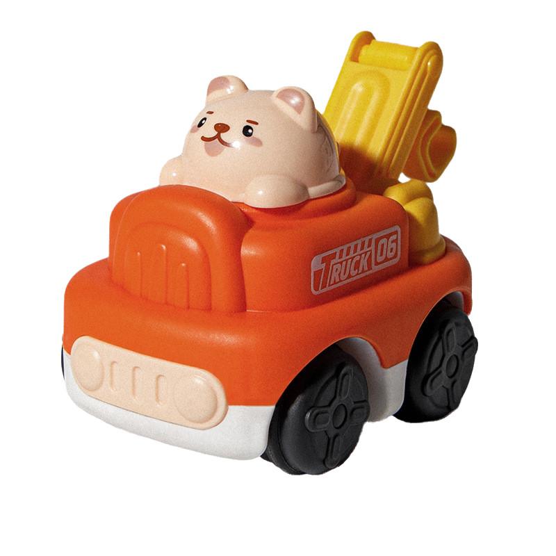 New Cartoon Animal Boy Girl Children Inertia Excavator Engineering Vehicle Kindergarten Small Gift Toys Plastic/plasticine Material 8.5*5.5*7