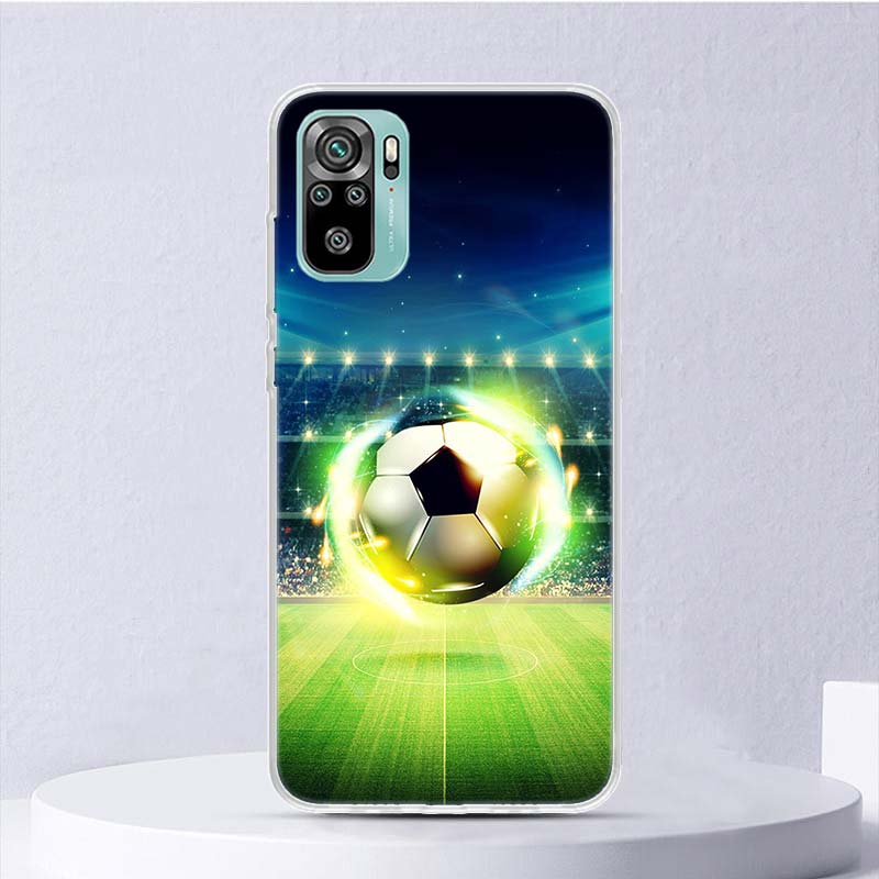 Football Soccer Ball Design Soft Case For Xiaomi Redmi 10 10A 10C 12 12C 9 9A 9C 9T Phone Cover 8 8A 7 7A 6 6A S2 K20 K40 Pro