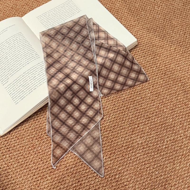 Spring Summer Colorful Polka Dot Floral Decorative Scarf Necktie Soft Lightweight Breathable Lace Up Accessory Fashion Decor