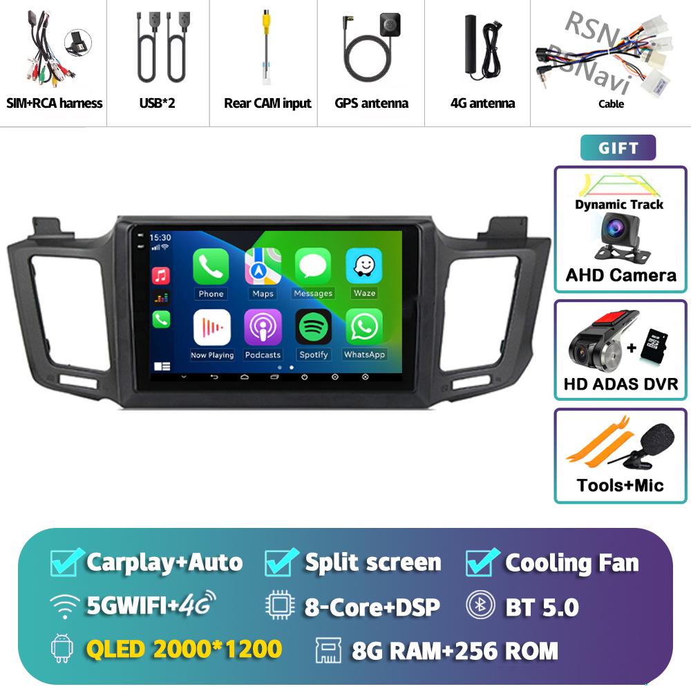 Android 14 Carplay Auto For Toyota RAV4 2012 - 2018 Car Radio 2Din Player Multimedia Srereo 360 Camera Navigation Video GPS DVD