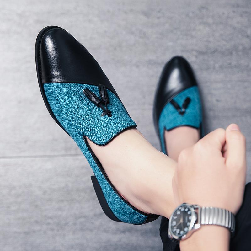 British style retro foot shoes men's shoes European and American youth wedding ceremony groom pointed casual dress small size