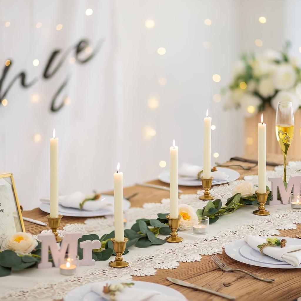 Vintage Candlestick Candle Holders Brass - Romadedi Taper Gold Candle Stick Victorian Style for Table Centerpiece Wedding Festive Christmas Mantel