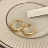 Minimalist Geometric Drop Earrings for Women Vintage Wave C-Shaped Stud Earrings Trendy Casual Versatile Jewelry Gift Wholesale