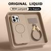 Luxury For Magsafe Magnetic Case For iPhone 17 15 14 16 Plus 11 12 13 Pro Max Original Liquid Silicone Lanyard Strap Soft Cover