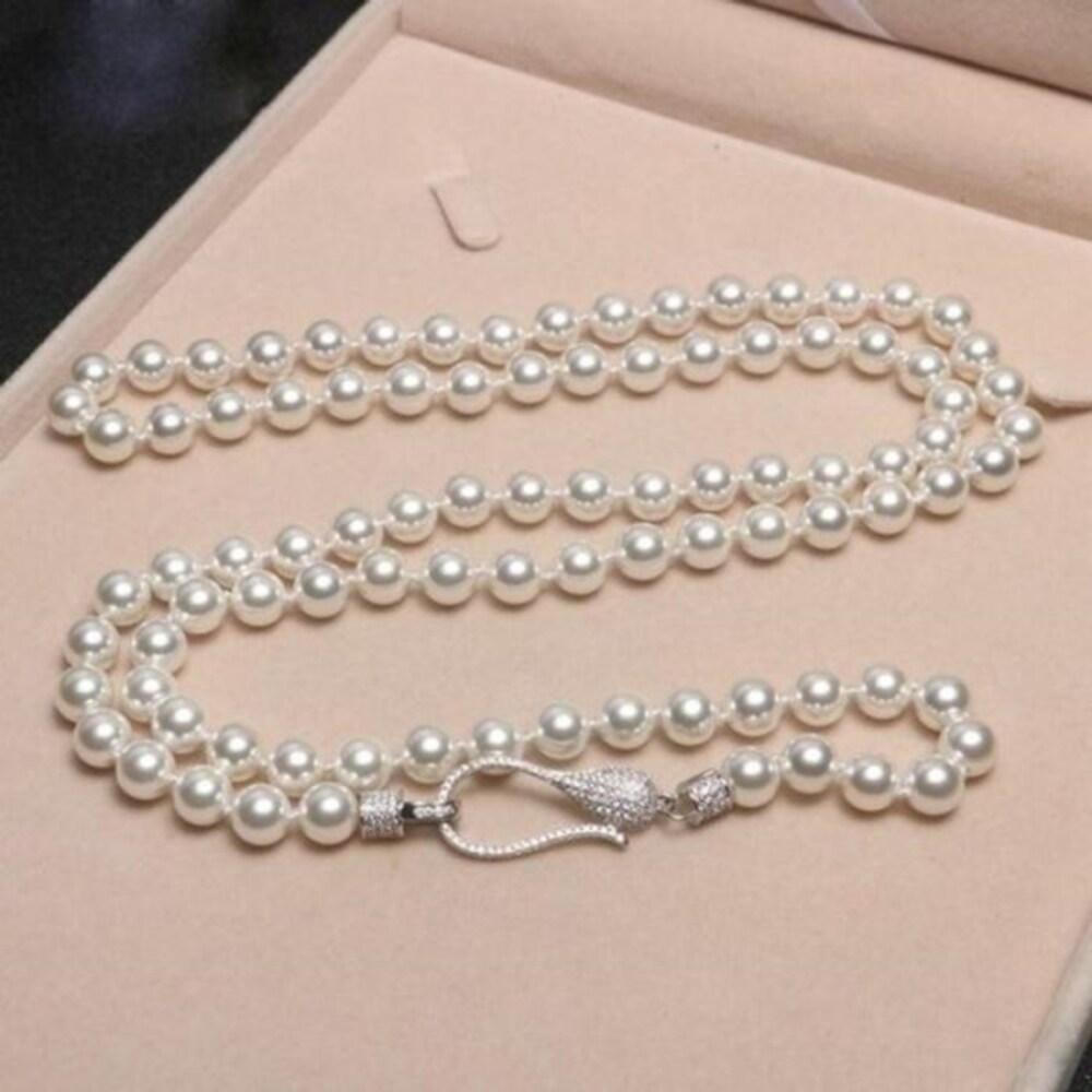 [Onoma] Onm Nuclear Pearl Necklace Natural Layered Long Black Pearl Fashion Length (12092452)