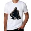 Crouching Ninja In Dark Hood Winter Clothes Tshirt Basic Casual Wear Short Sleeve Top