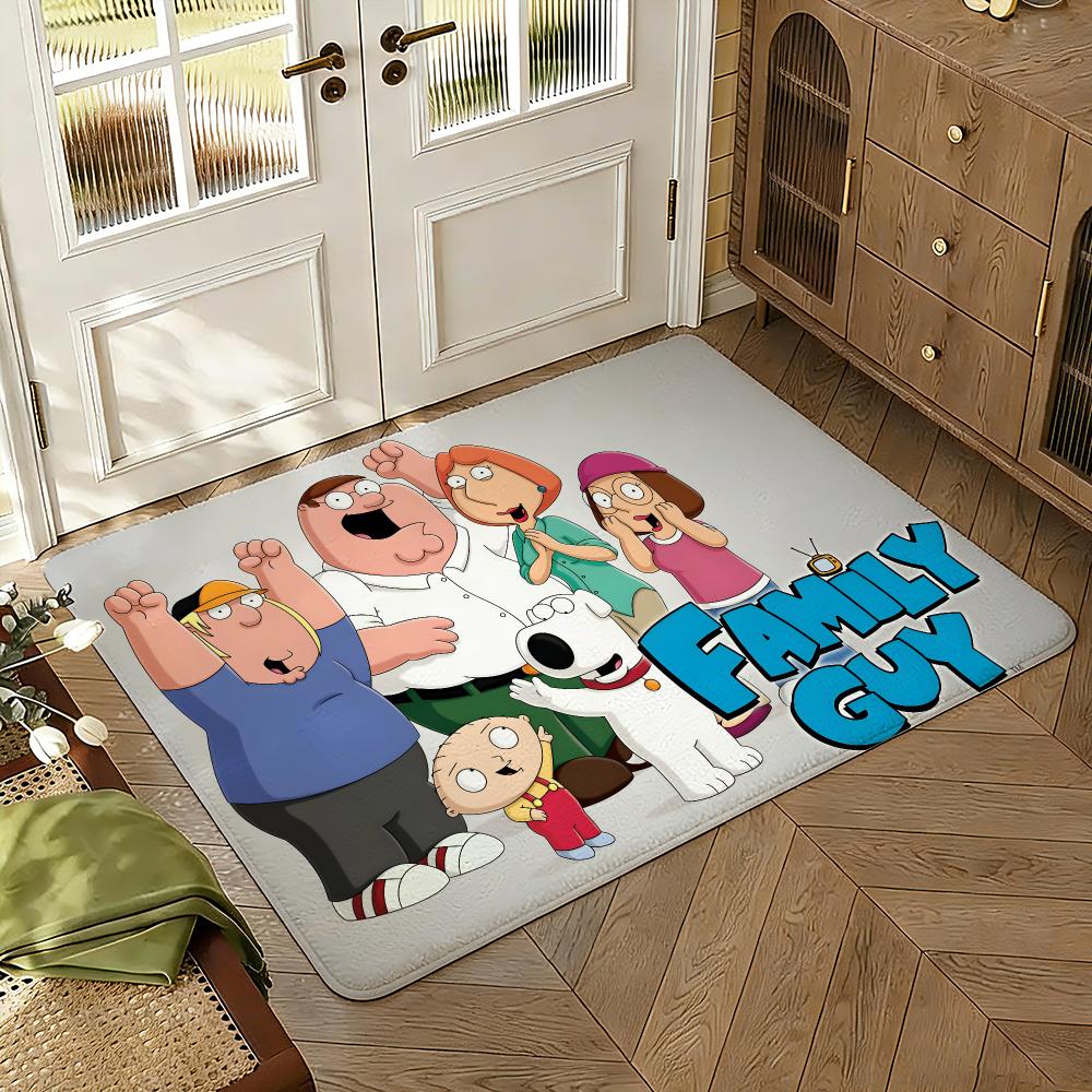 Guy Family Floor Mat Soft Thickened Absorbent Non-Slip Bedroom Living Room Door Mat Home Decor Flannel Rugs