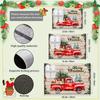 Red Truck Merry Christmas Doormat Festive Decorative Rug Indoor/Outdoor Entrance Mat Non-Slip, Stain-Resistant Home Decor