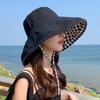 Sombrero de Sol de Moda Modelos Femeninos Se Puede Doblar Verano Ala Grande Protector Solar Sombrero de Sol Para Cubrir la Cara Sombrero de Pescador a Cuadros Sub