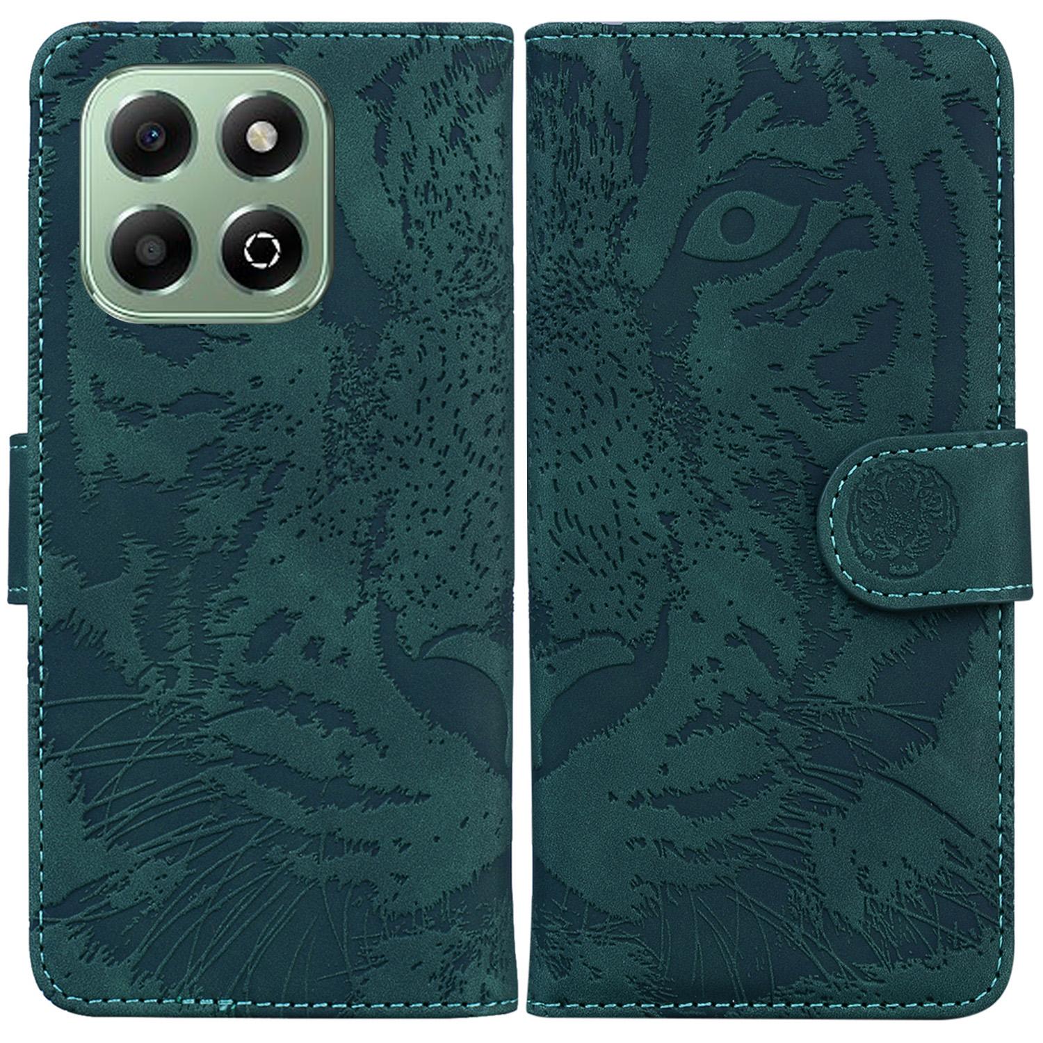 

For Honor X6b 4G Wallet Case Tiger Imprint Leather Phone Cover A