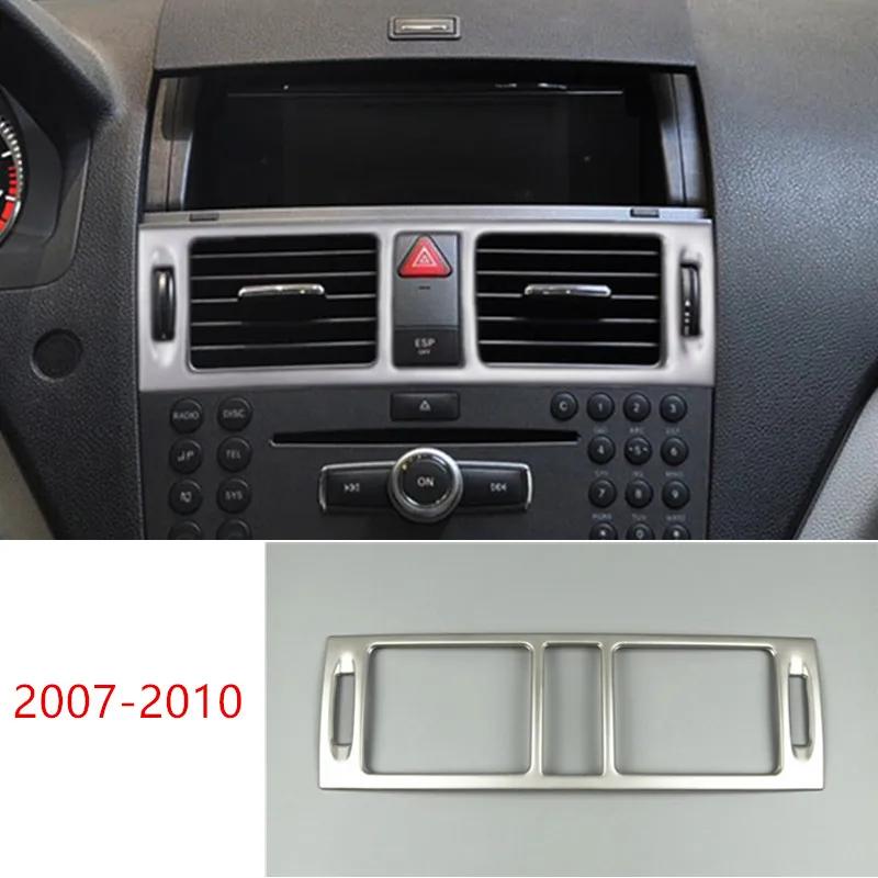 Car Styling For Mercedes Benz C Class W204 Console CD Panel Air Conditioner Vents Frame Cover Trim Decoration Sticker