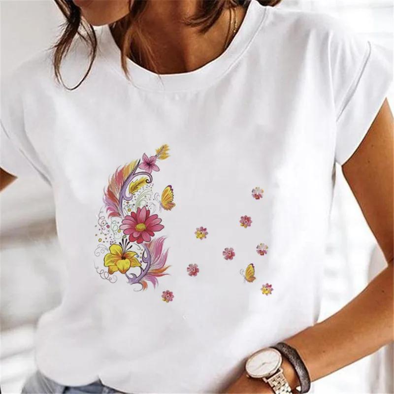 Women's Printed Short-sleeved T-shirt Clothing Tops Casual Loose Daily Clothing