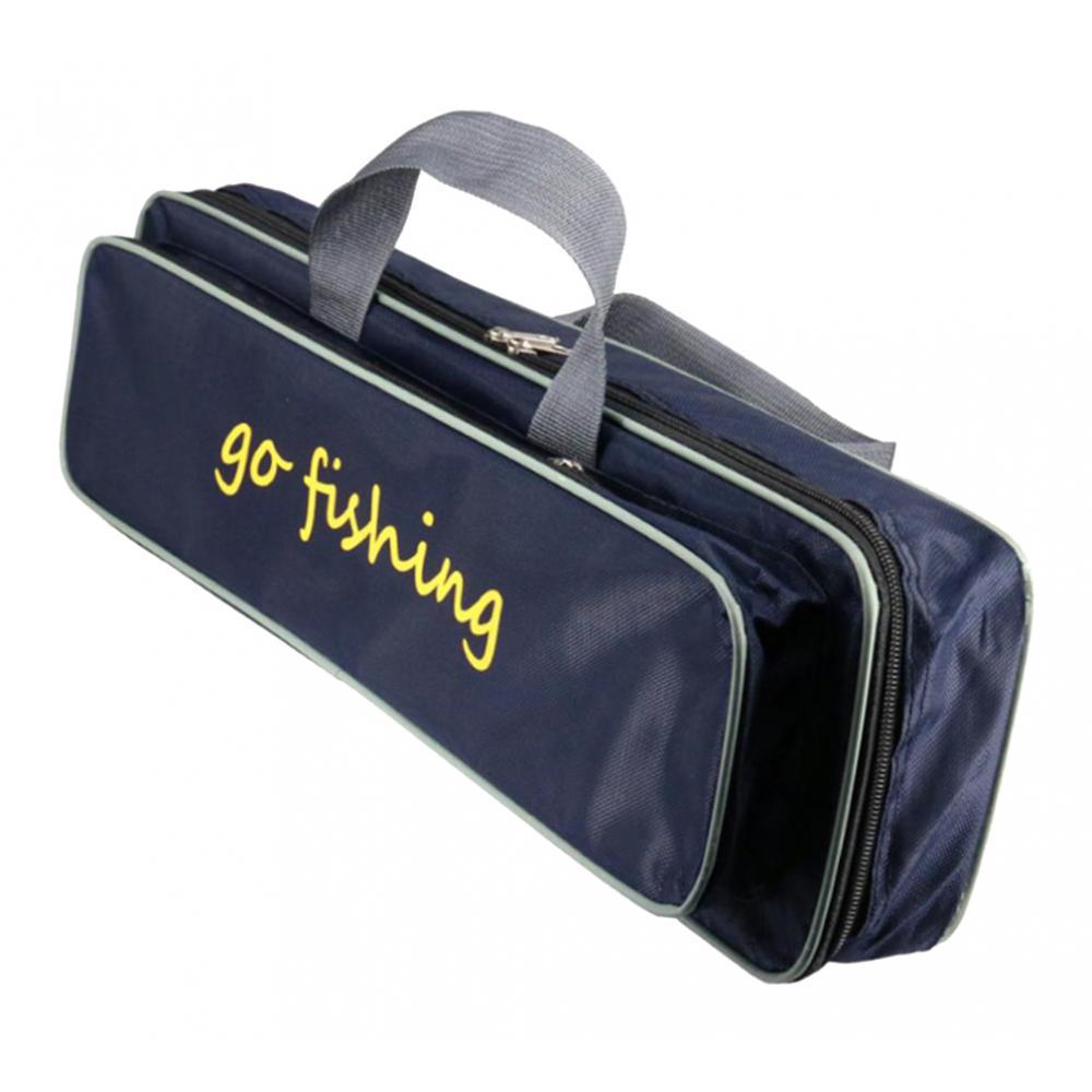 Étui Professionnel pour Canne à Pêche 50cm Tissu Oxford Durable Sac Imperméable à Motif Rayé Pochette Multifonctionnelle pour Rangement de Matériel Accessoires d'Extérieur