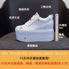 Versatile little white shoes women's spring 2025 new thick-soled inner height increase low-top lace-up round head casual fashion muffin