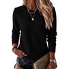 Women's Fashion Crewneck Long Sleeve Knit Sweater Color Versatile Pullover for Fall and Winter