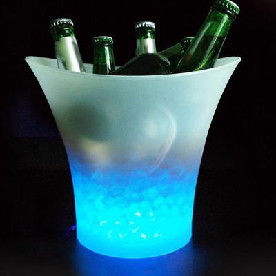 5L svítící LED vědro na led Modré světlo Šampaňské Víno Nápoj Pivo Ledový chladič pro KTV Party Bar
