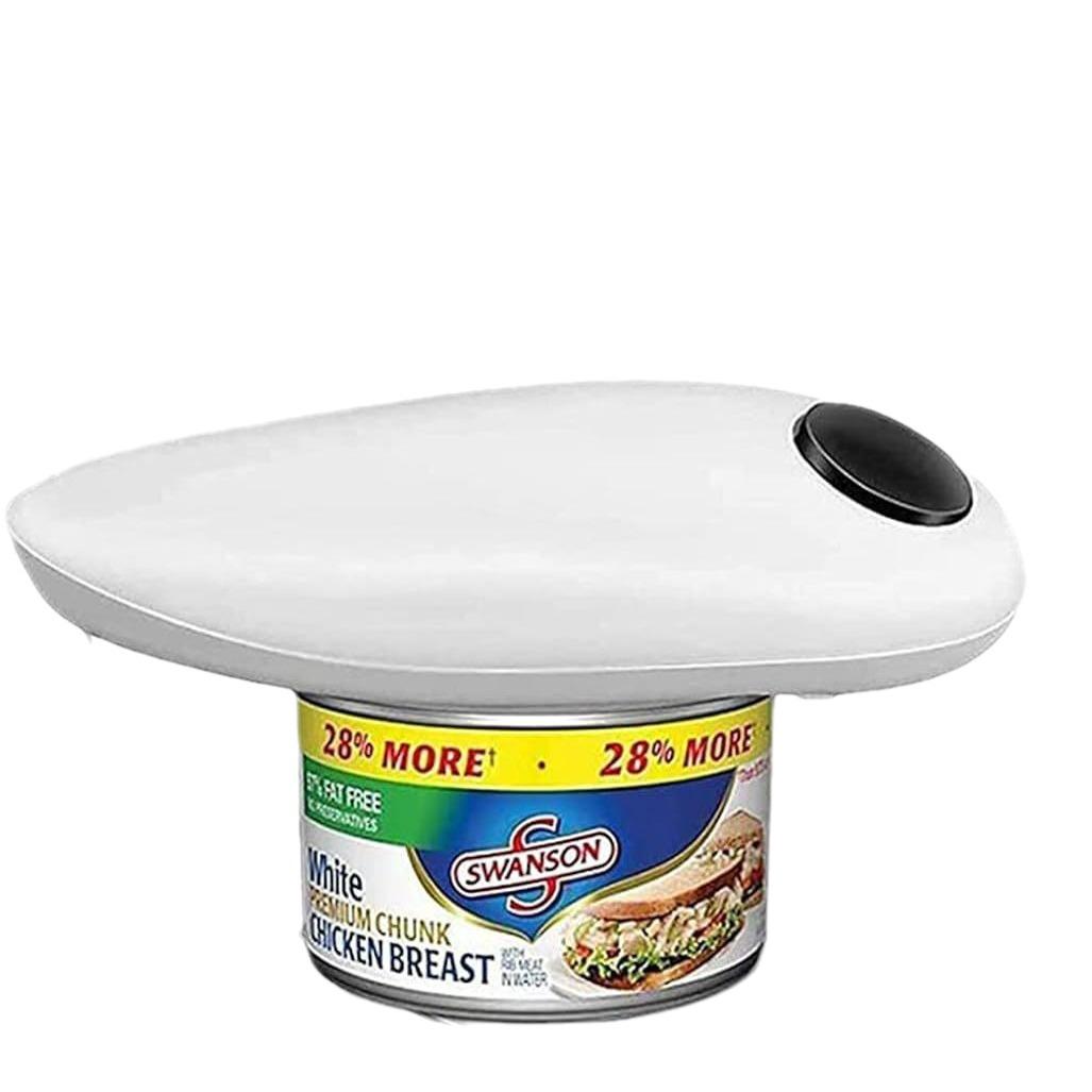 

Электрический консервный нож One Touch Автоматическая машина для открывания банок и бутылок Машинка для открывания банок на батарейках Ручной нож Sharp Edge Кухонный гаджет белый