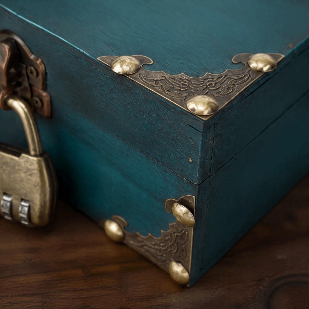 Exquisite Finish Jewelry Storage Box Wooden Treasure Chest Box  Jewelry Collection Storage