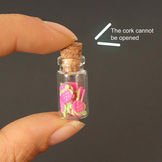 12Pcs Doll Houses Accessories Miniature Fruit Jars 1/12 Scale Realistic Fruits In Glass Jar for Fairy Garden Doll Houses Kitchen Decor And DIY Crafts