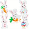 5pcs,Wooden Easter Bunny Decoration Bunny Shape Wooden Sign Freestanding Bunny Tabletop Decor,Easter Decorations and Ornaments