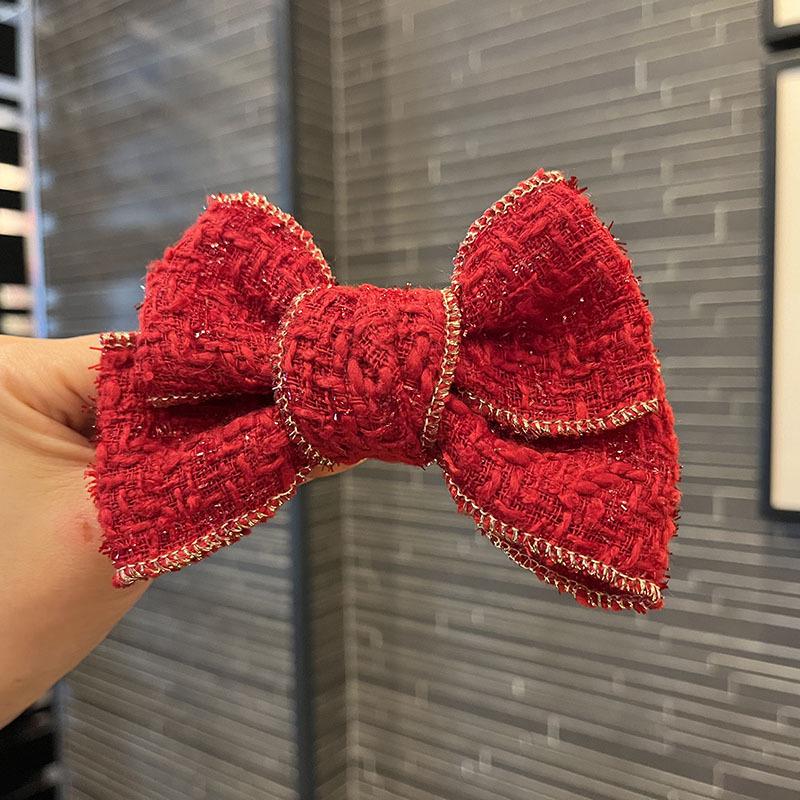 Rote Schleife Prinzessinnenkrone Haarspange für Mädchen - Elegantes Herbst-/Winter-Accessoire