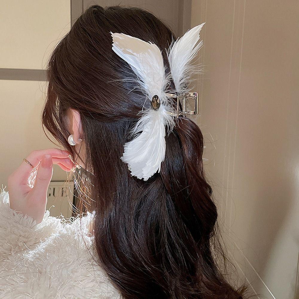 

Fashion Headwear Rhinestone Women Hair Claws Korean Shark Clip Trendy Hairgrip Ponytail Holder