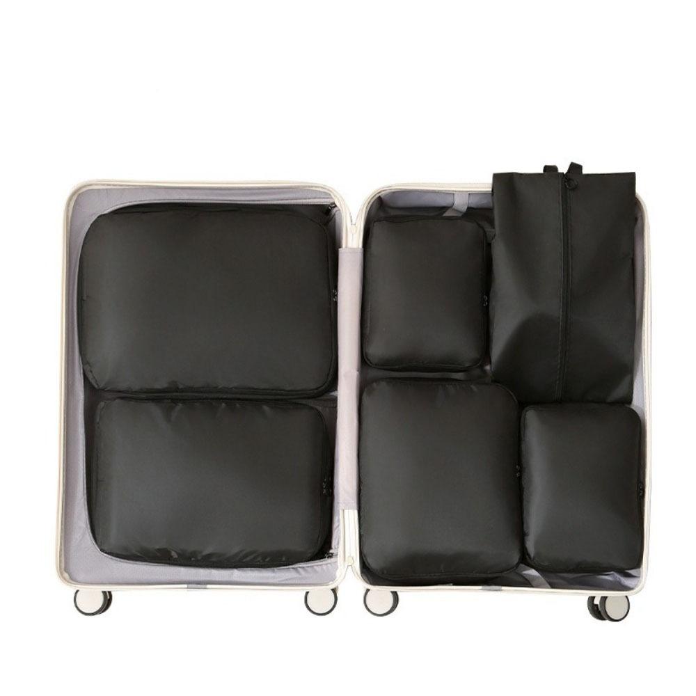 

6Pcs/Set Washable Luggage Compression Bag Dampproof Packing Cubes Set Lingerie Organization чорний