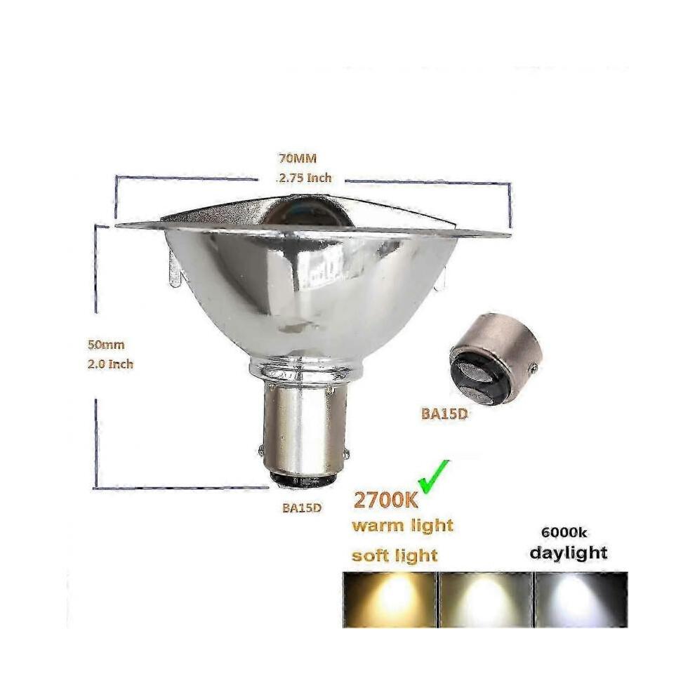 2x 3W 12V 2700K LED AR70 Ba15d Reflector Spot Lights To Replace 25W Halogen