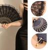 LOYELEY Lace Fan Flower Fan Foldable Dance Performance Fan for Spanish Dances Quixote and Spanish Decorative Fan for Dance Performance Practice Ballet