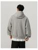 Men's 450g Heavyweight Boxy Cropped Hoodie, Button-Up, American Style for Spring/Autumn