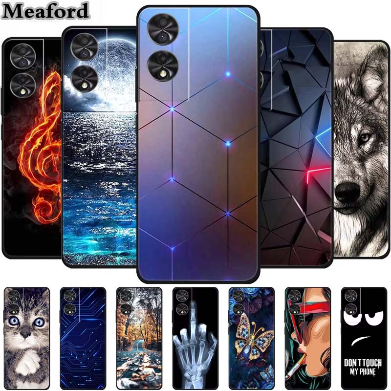 Para TCL 40 NxtPaper 4G 6.78" Funda Animales TPU Silicona Suave Fundas de Teléfono Cubierta para TCL40 NxtPaper Protector Lobo Dibujos Animados Coque