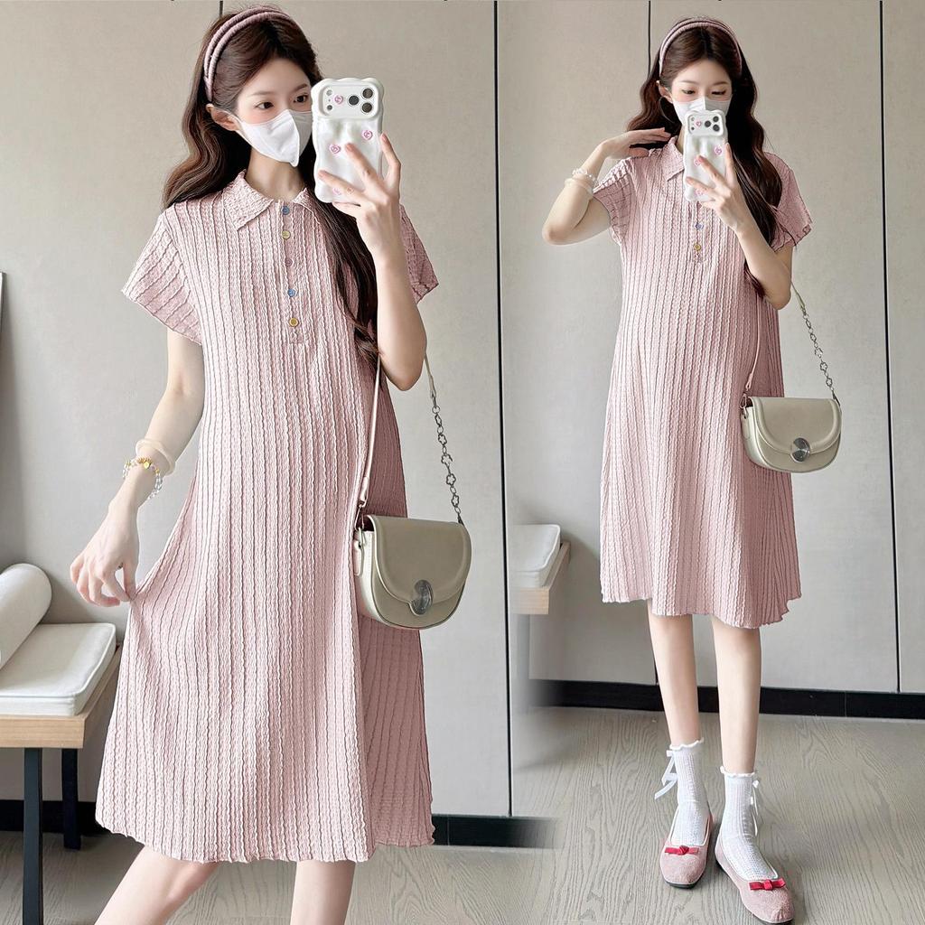 2026 Summer Ice-Fee Maternity Polo Dress