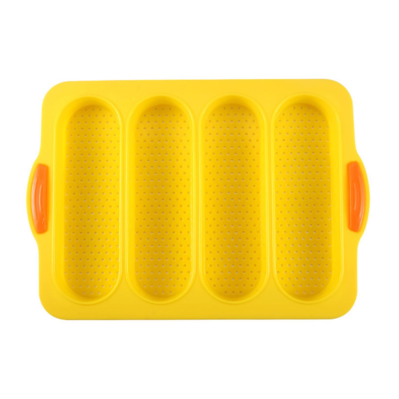 4 Slot Silicone Pan French Tray for Baking Cakes Hamburgers Loaves Toast Mold