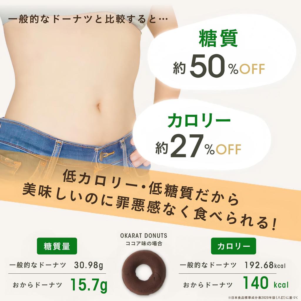 OKARAT Okara 12 Low Sugar Gluten No White Low Calorie Snack Flavor Donuts, Pieces, Carb, Free, Free, Sugar, Diet, (3 Mix)