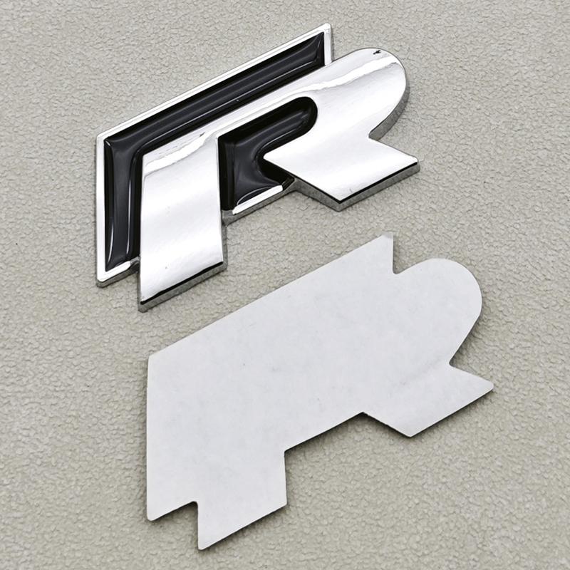 BSG1 For VOLKSWAGEN VW GTI 3D High-Quality Metal Chrome Logo R-Line R Car Emblem Badge Trunk Sticker For Volkswagen VW Polo Golf Pass