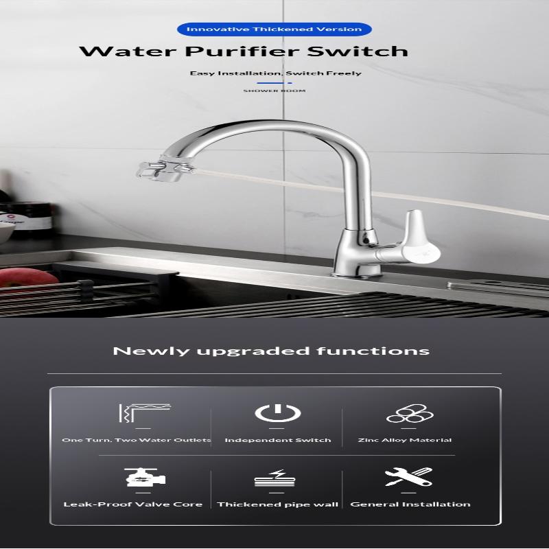 Adaptador de grifo Divisor de fregadero de cocina Válvula desviadora Conector de grifo de agua Para inodoro Ducha Baño Cocina