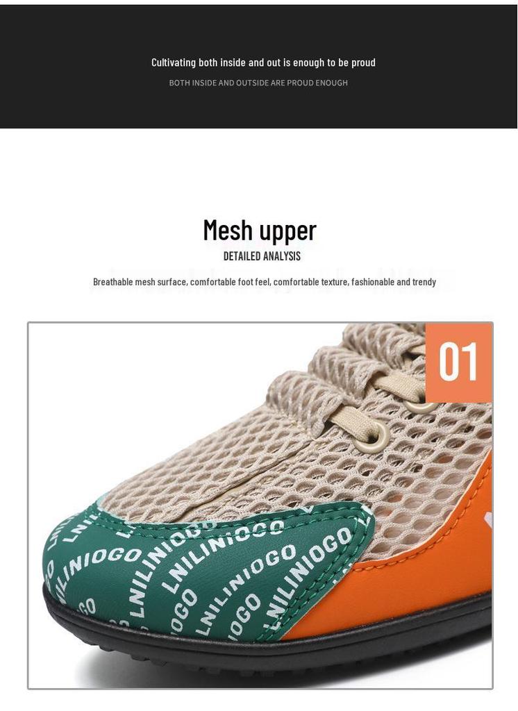 Men's Breathable Mesh Sports Casual Shoes - Soft Sole, Non-Slip, Trendy Summer Driving Sneakers